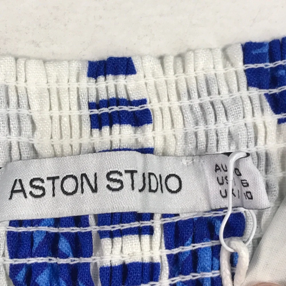 Aston Studio Mediterranean Pippa Dress, Women's Size 6 US - Blue/Foam White - Picture 8 of 9